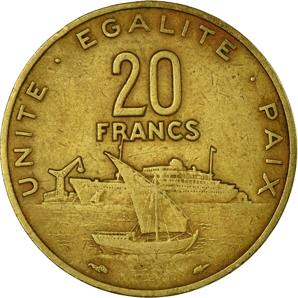 Coin, Djibouti, 20 Francs, 1982, Paris, EF(40-45), Aluminum-Bronze, KM:24