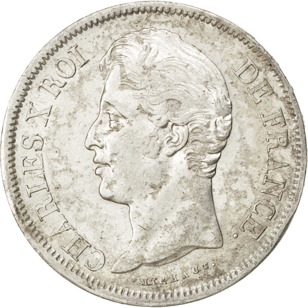 FRANCE, Charles X, 5 Francs, 1829, Paris, KM #728.1, EF(40-45), Silver, Gadoury.
