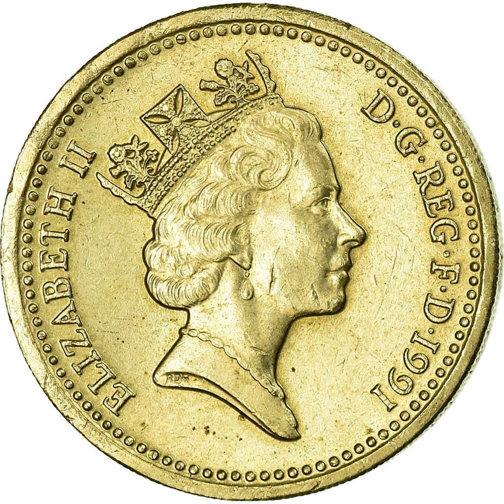 Coin, Great Britain, Elizabeth II, Pound, 1991, EF(40-45), Nickel-brass, KM:946