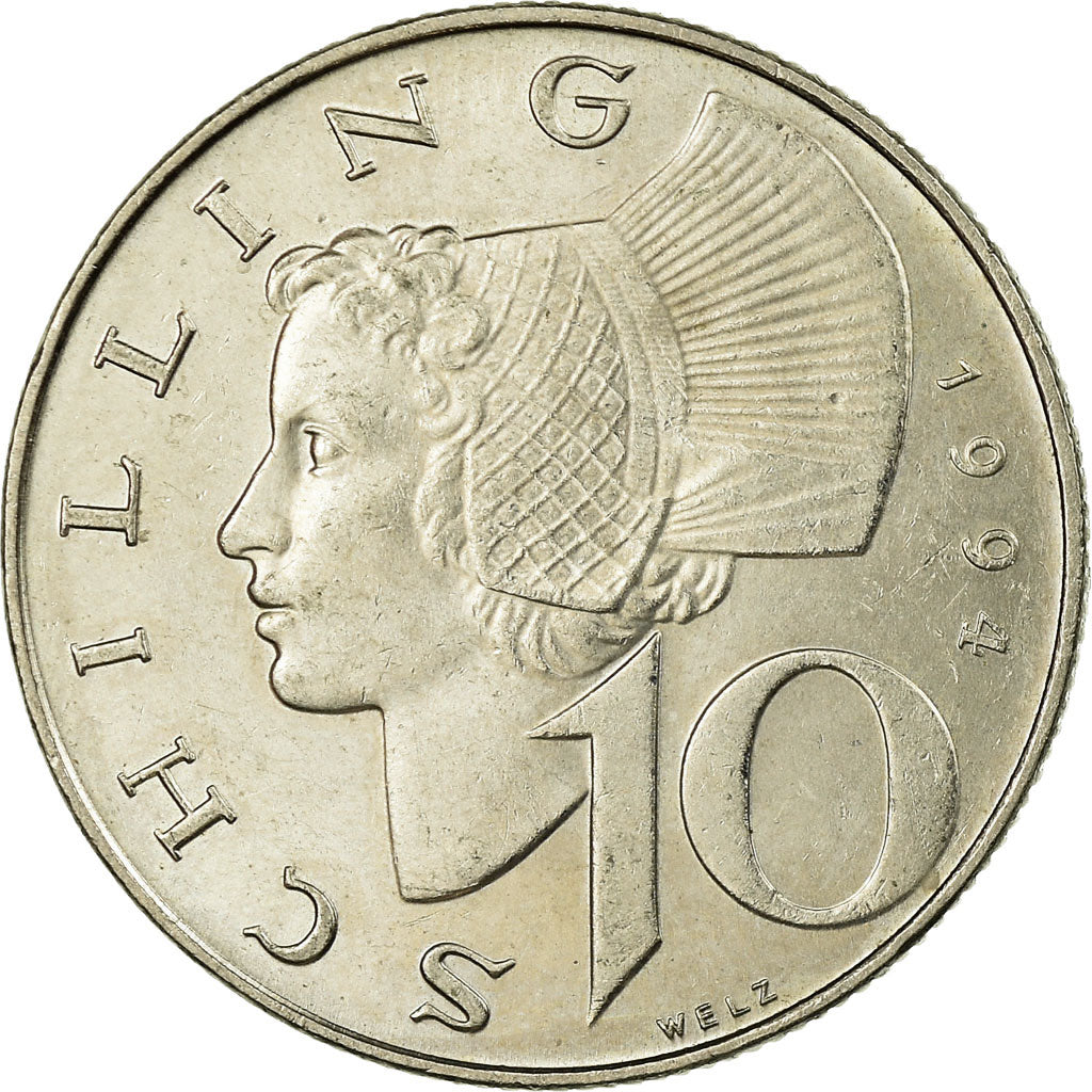 Coin, Austria, 10 Schilling, 1994, MS(63), Copper-Nickel Plated Nickel, KM:2918