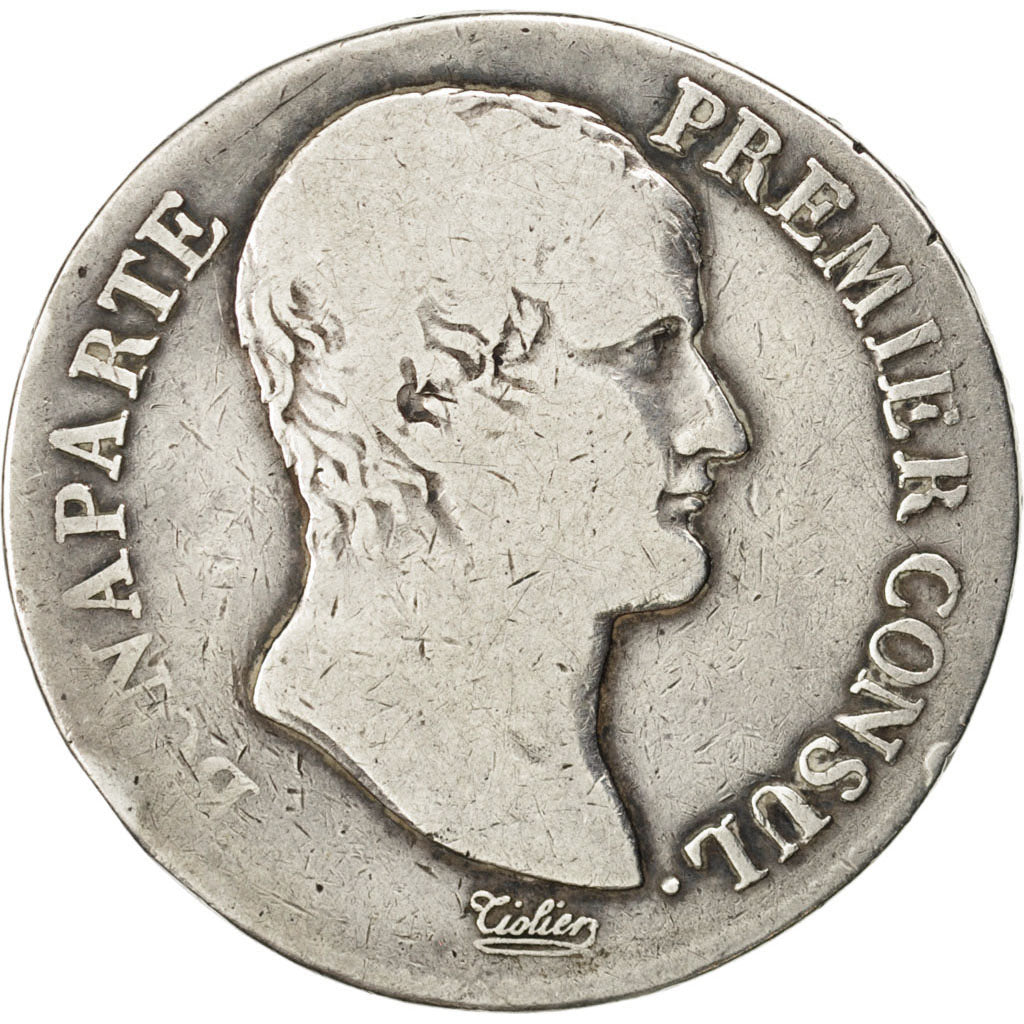 Consulat, 5 Francs Bonaparte Premier Consul, KM 659.9