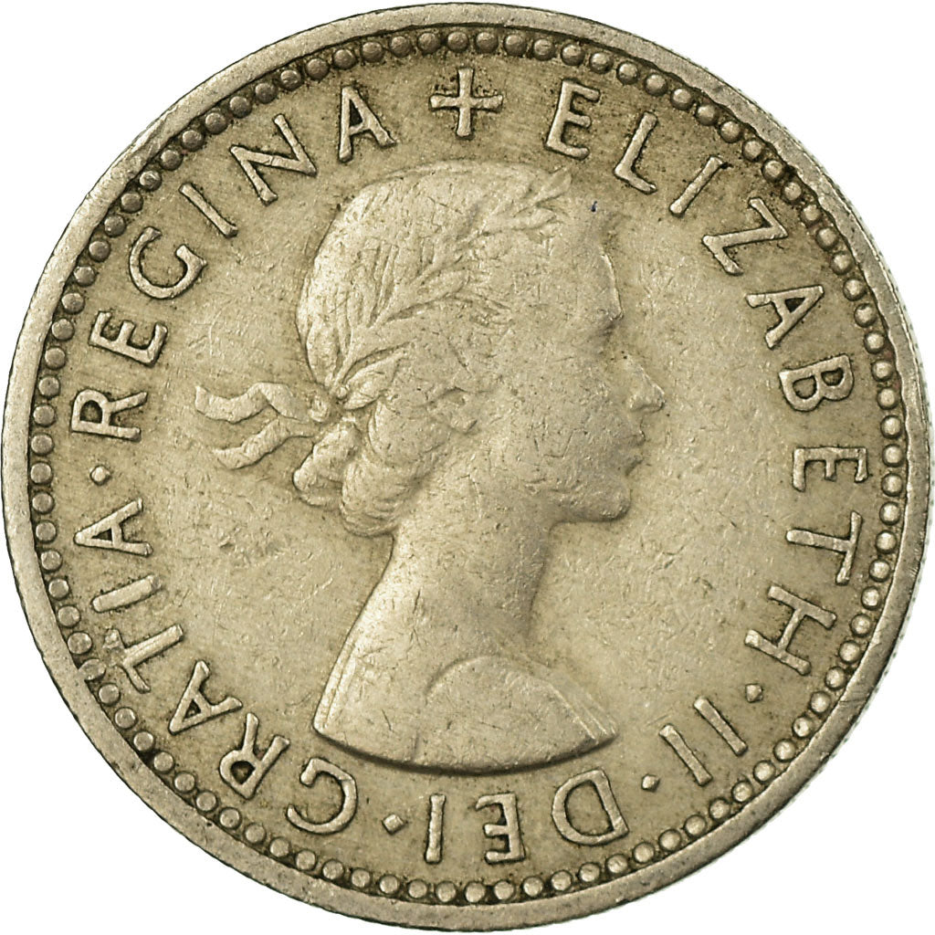 Münze, Großbritannien, Elizabeth II, 6 Pence, 1958, S+, Copper-nickel, KM:903