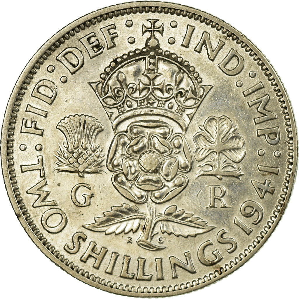 Coin, Great Britain, George VI, Florin, Two Shillings, 1941, AU(55-58), Silver