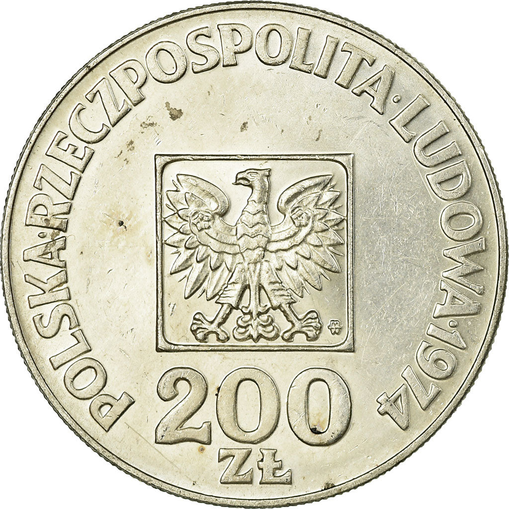 Coin, Poland, 200 Zlotych, 1974, Warsaw, EF(40-45), Silver, KM:72