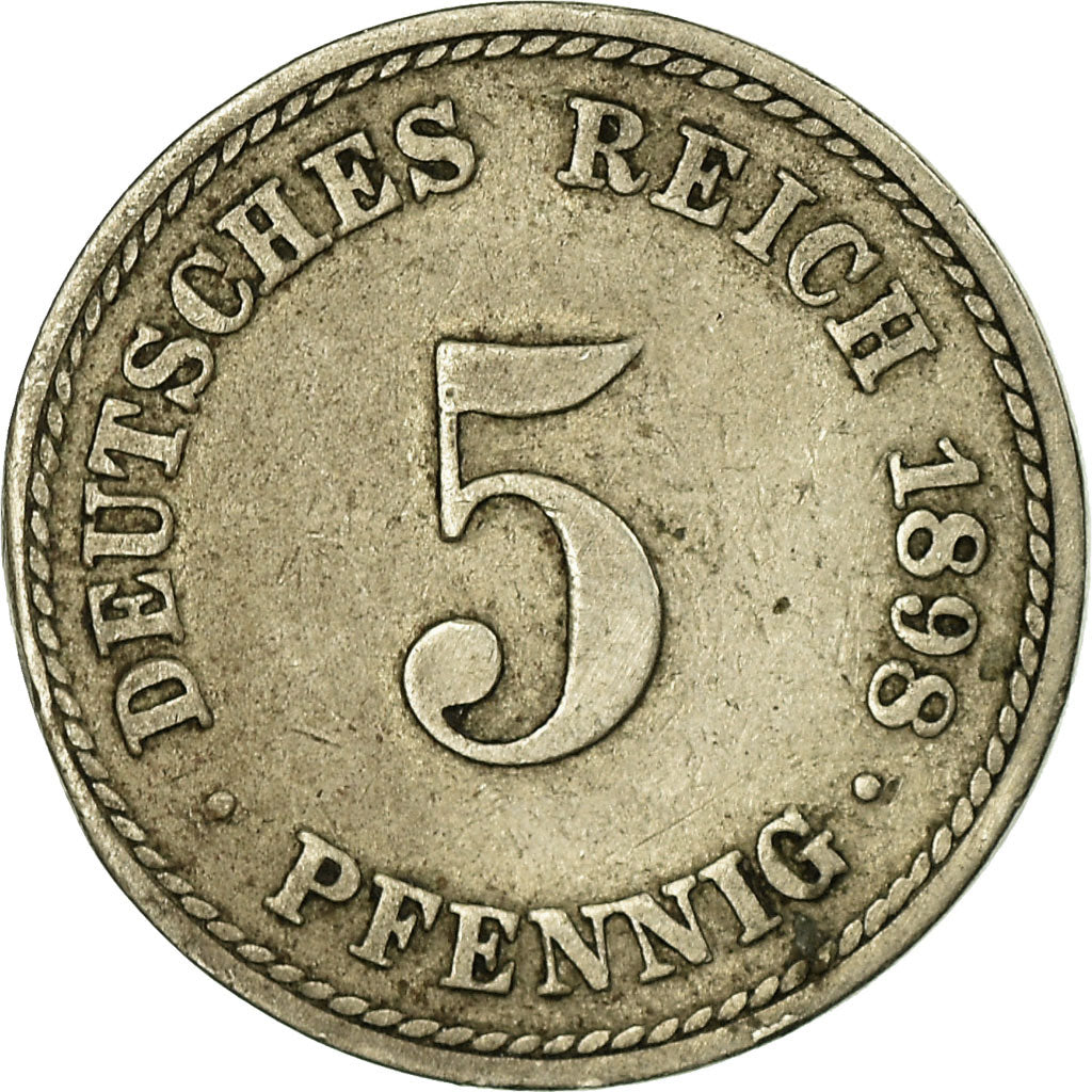 Monnaie, GERMANY - EMPIRE, Wilhelm II, 5 Pfennig, 1898, Berlin, TTB