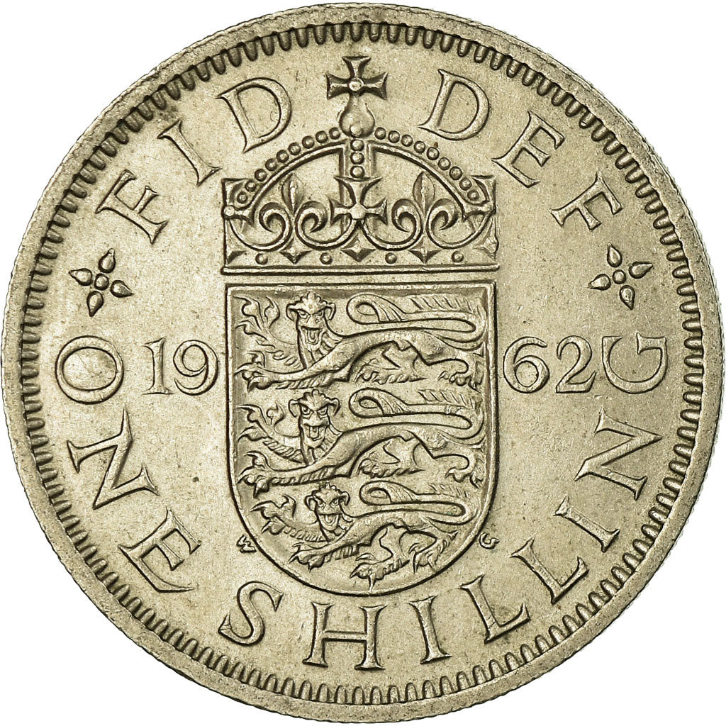 Coin, Great Britain, Elizabeth II, Shilling, 1962, AU(55-58), Copper-nickel