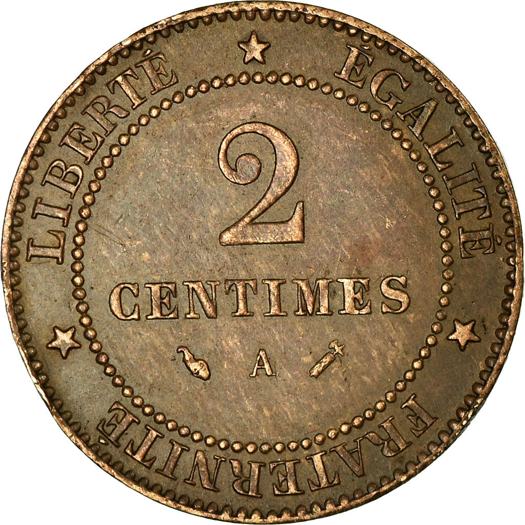 Monnaie, France, Cérès, 2 Centimes, 1886, Paris, TTB, Bronze, Gadoury:105