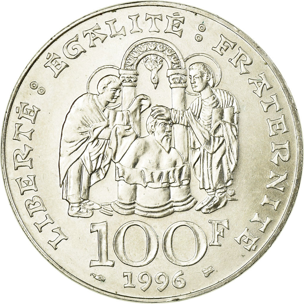 Coin, France, Clovis, 100 Francs, 1996, AU(55-58), Silver, KM:1180