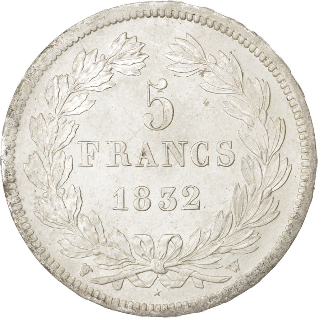 FRANCE, Louis-Philippe, 5 Francs, 1832, Lille, KM #749.13, MS(63), Silver,...