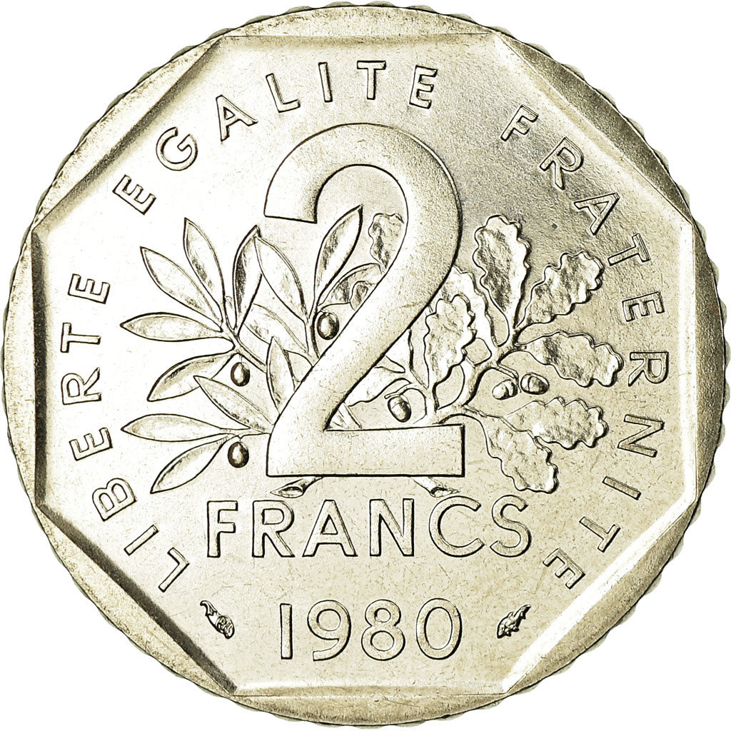 Moneta, Francia, Semeuse, 2 Francs, 1980, Paris, FDC, Nichel, KM:942.1