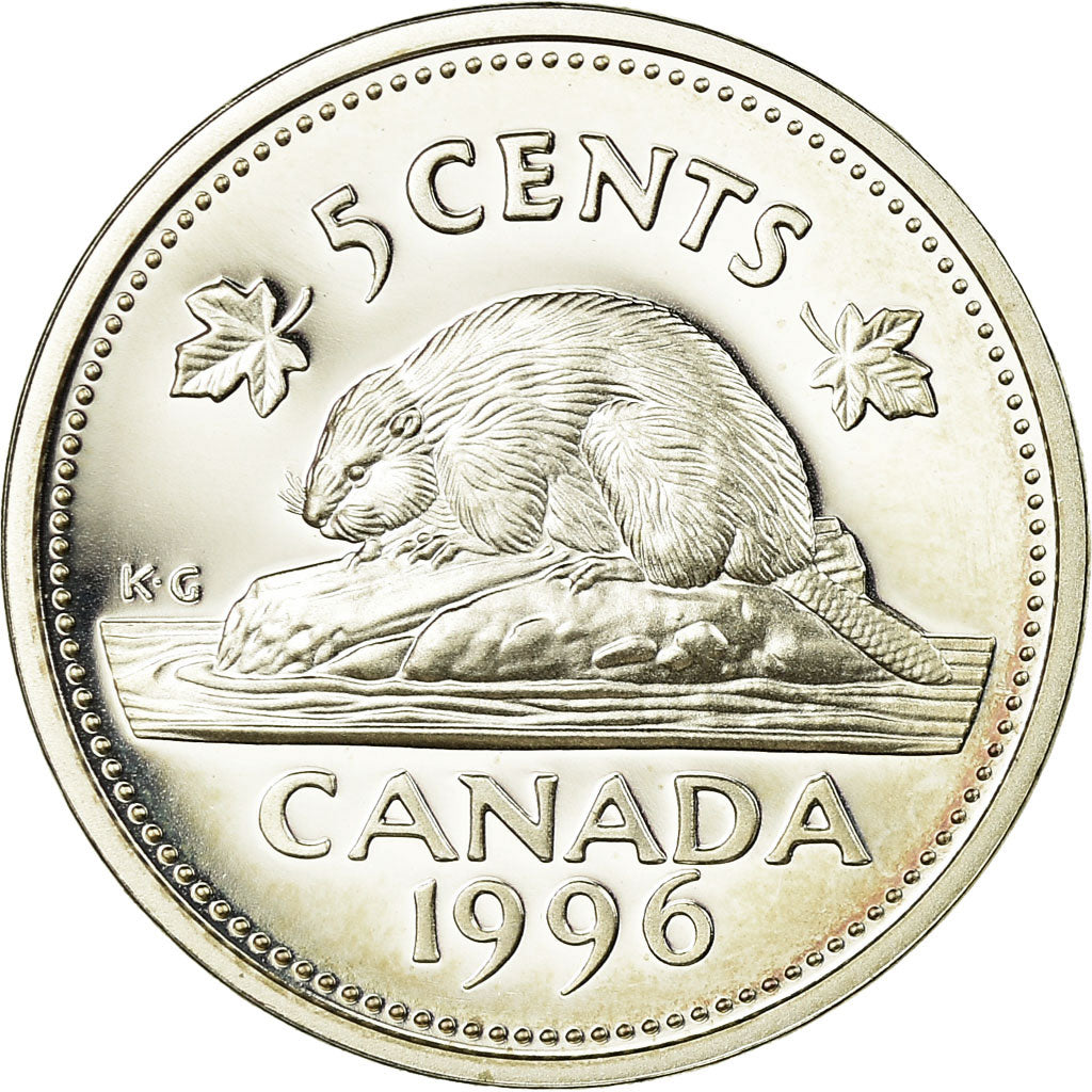 Coin, Canada, Elizabeth II, 5 Cents, 1996, Royal Canadian Mint, Ottawa, Proof