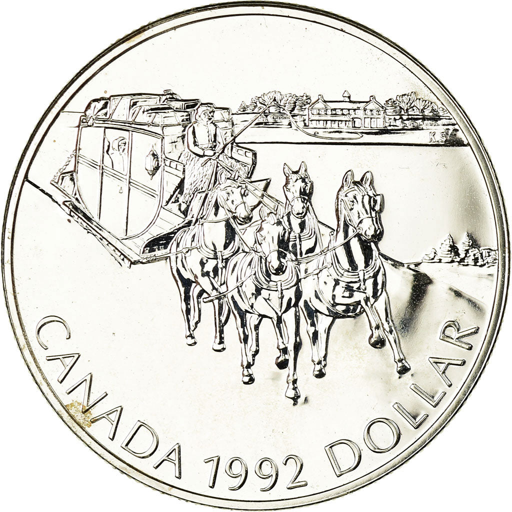 Coin, Canada, Elizabeth II, Dollar, 1992, Royal Canadian Mint, Ottawa