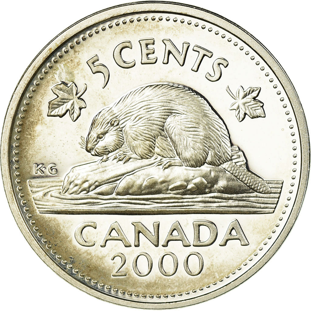 Coin, Canada, Elizabeth II, 5 Cents, 2000, Royal Canadian Mint, Ottawa, Proof