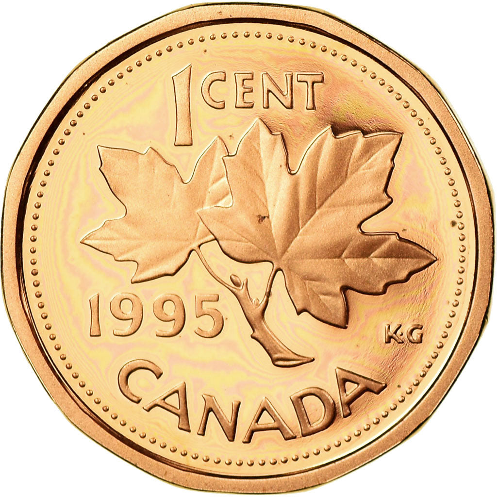 Coin, Canada, Elizabeth II, Cent, 1995, Royal Canadian Mint, Ottawa, Proof