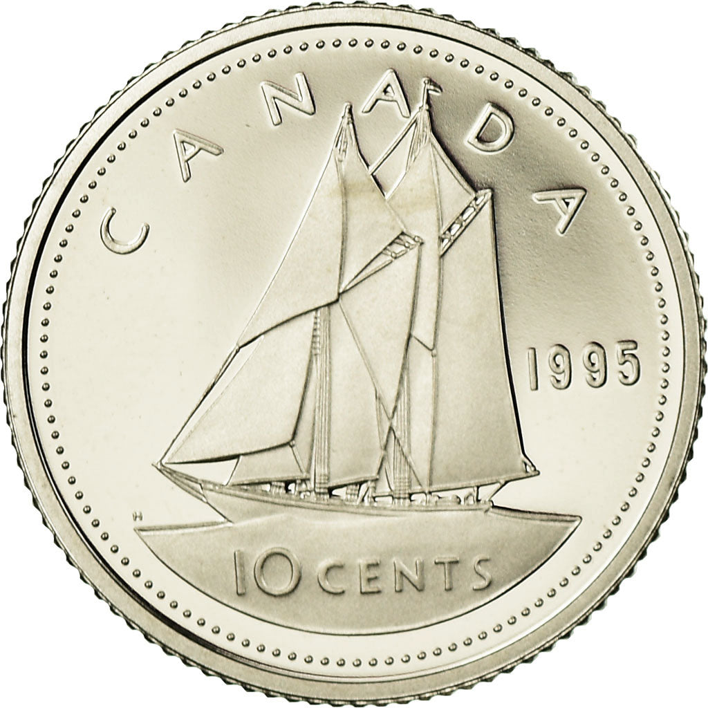 Münze, Kanada, Elizabeth II, 10 Cents, 1995, Royal Canadian Mint, Ottawa