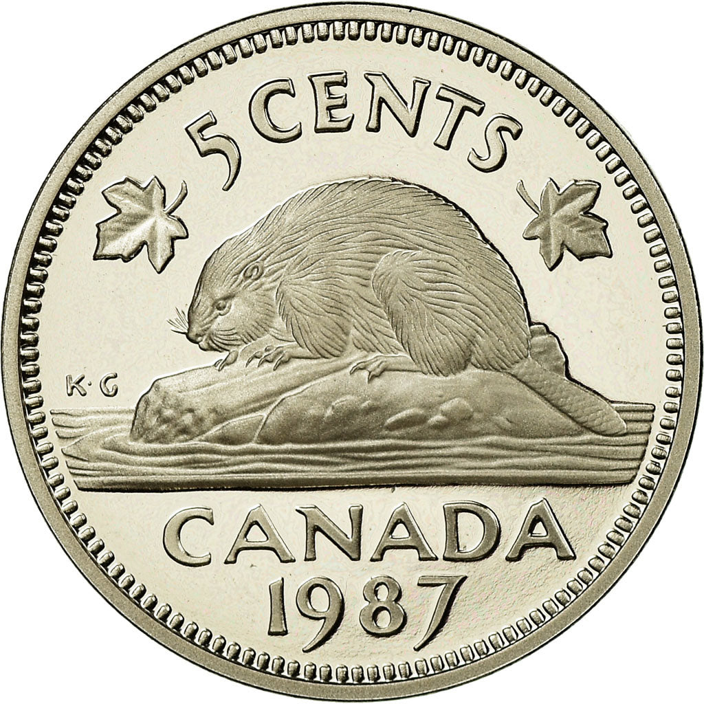 Coin, Canada, Elizabeth II, 5 Cents, 1987, Royal Canadian Mint, Ottawa, Proof