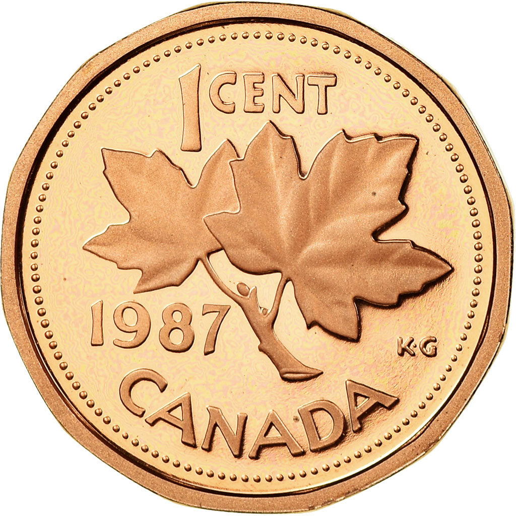 Coin, Canada, Elizabeth II, Cent, 1987, Royal Canadian Mint, Ottawa, Proof