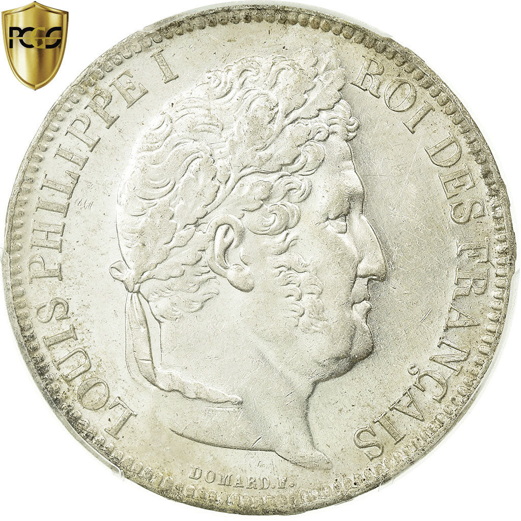 Moneda, Francia, Louis-Philippe, 5 Francs, 1831, Lille, PCGS, AU58, EBC, Plata