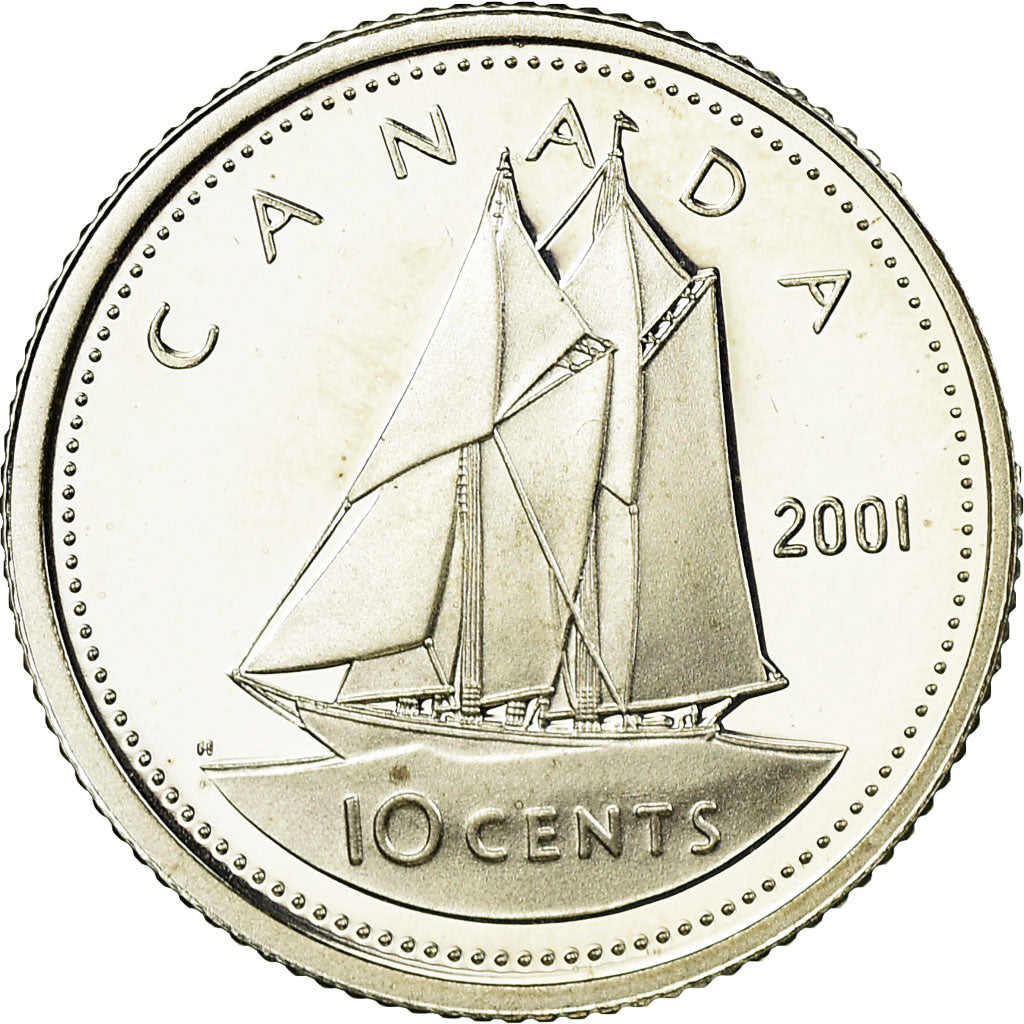 Coin, Canada, Elizabeth II, 10 Cents, 2001, Royal Canadian Mint, Ottawa, Proof