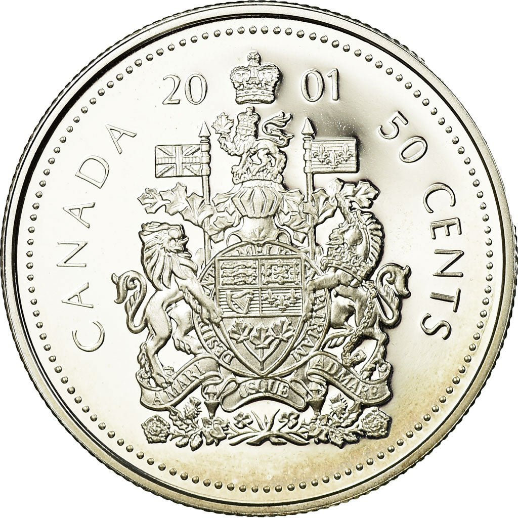 Coin, Canada, Elizabeth II, 50 Cents, 2001, Royal Canadian Mint, Ottawa, Proof