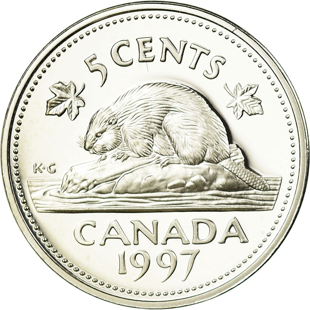 Coin, Canada, Elizabeth II, 5 Cents, 1997, Royal Canadian Mint, Ottawa, Proof