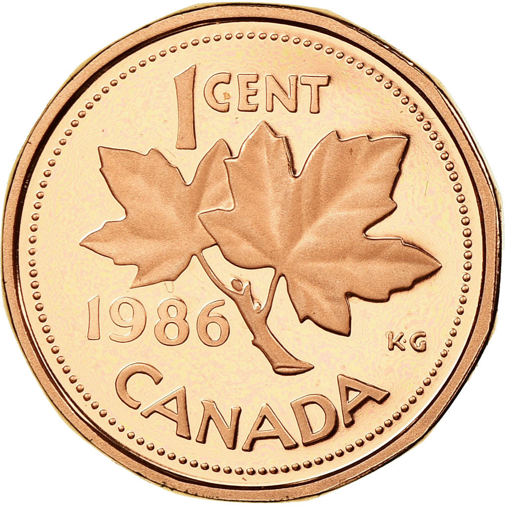 Coin, Canada, Elizabeth II, Cent, 1986, Royal Canadian Mint, Ottawa, Proof