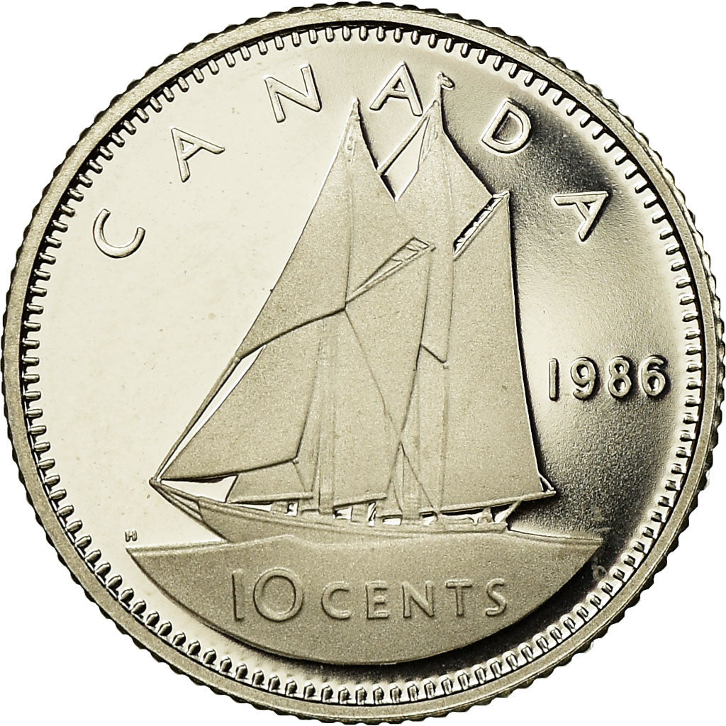 Coin, Canada, Elizabeth II, 10 Cents, 1986, Royal Canadian Mint, Ottawa, Proof