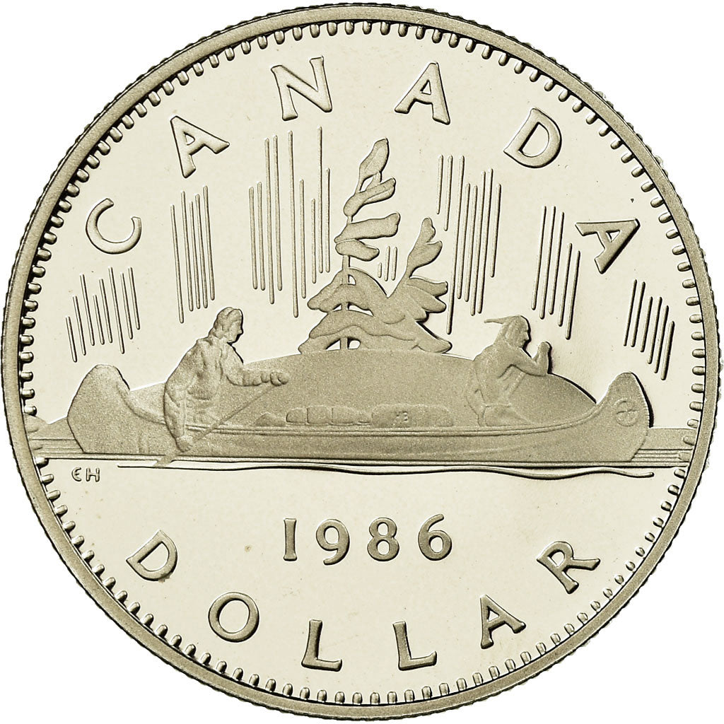 Coin, Canada, Elizabeth II, Dollar, 1986, Royal Canadian Mint, Ottawa, Proof