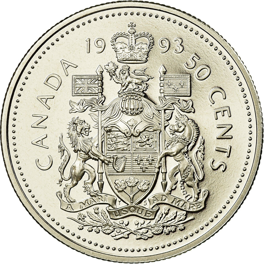 Coin, Canada, Elizabeth II, 50 Cents, 1993, Royal Canadian Mint, Ottawa, Proof