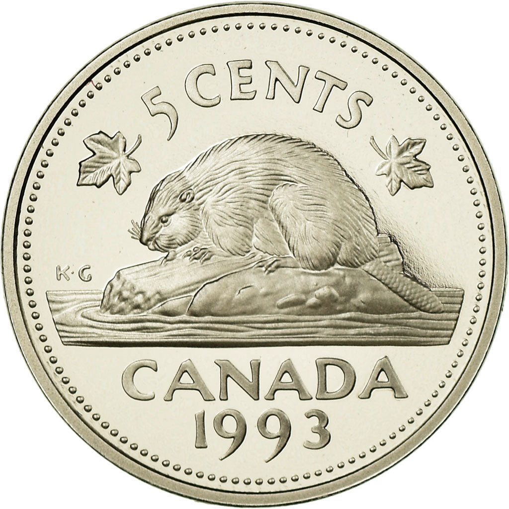 Münze, Kanada, Elizabeth II, 5 Cents, 1993, Royal Canadian Mint, Ottawa, Proof
