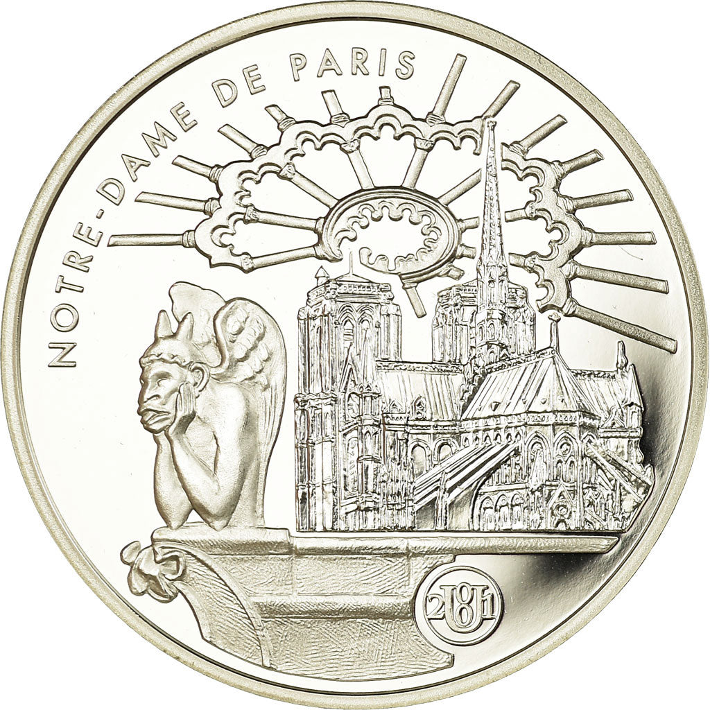 Monnaie, France, Notre-Dame de Paris, 10 Francs, 2001, Paris, BE, FDC, Argent