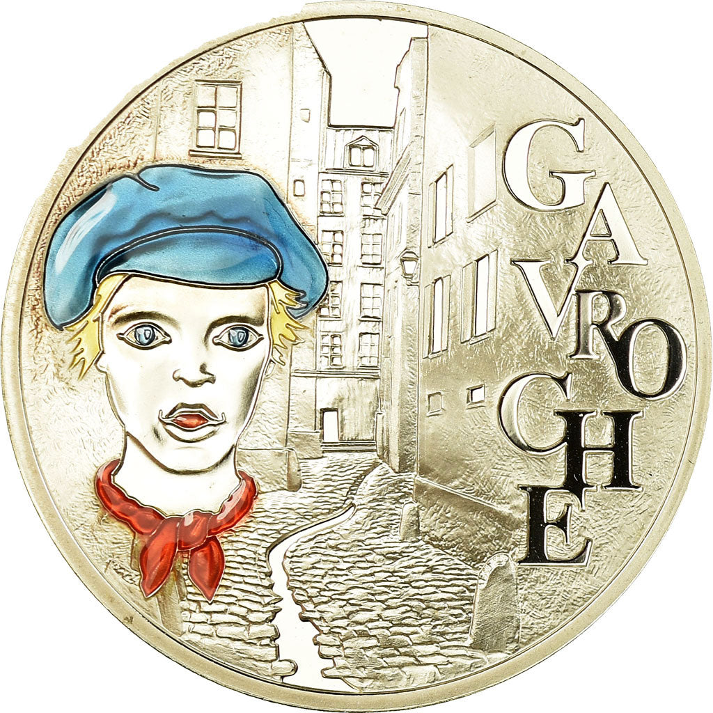 France, 1-1/2 Euro, Gavroche - Victor Hugo, 2002, BE, MS(65-70), Silver