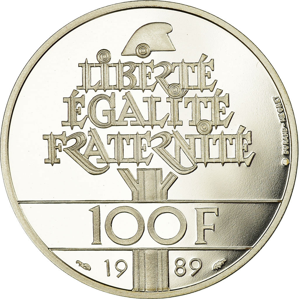 Monnaie, France, Droits de l'Homme, 100 Francs, 1989, BE, FDC, Argent
