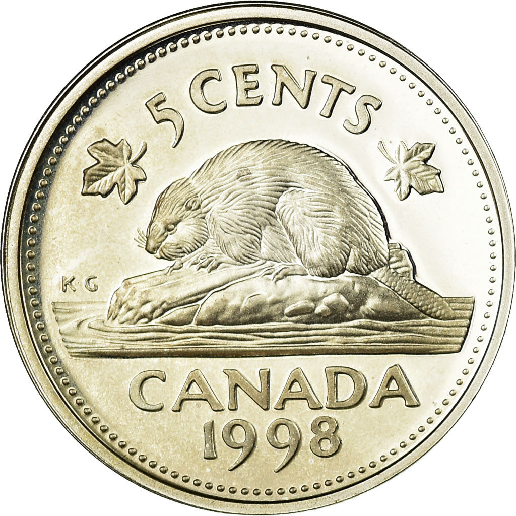 Coin, Canada, Elizabeth II, 5 Cents, 1998, Royal Canadian Mint, Ottawa, Proof