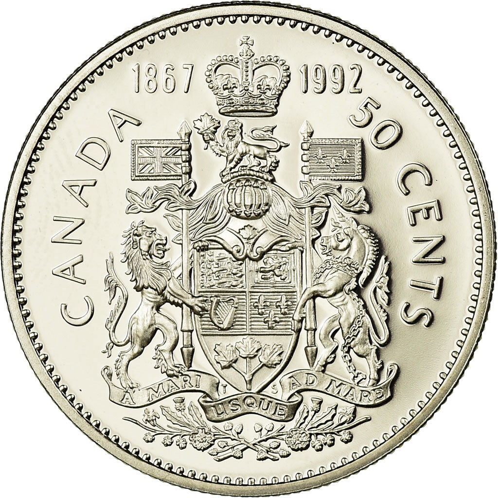 Coin, Canada, Elizabeth II, 50 Cents, 1992, Royal Canadian Mint, Ottawa, Proof