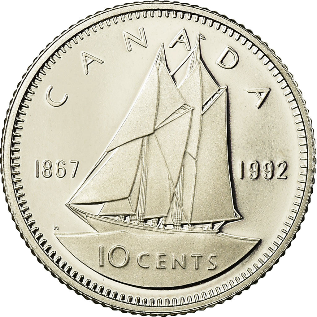 Coin, Canada, Elizabeth II, 10 Cents, 1992, Royal Canadian Mint, Ottawa, Proof
