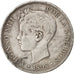 Spain, 5 Pesetas, 1898, Valencia, KM #707, VF(20-25), Silver, 24.07