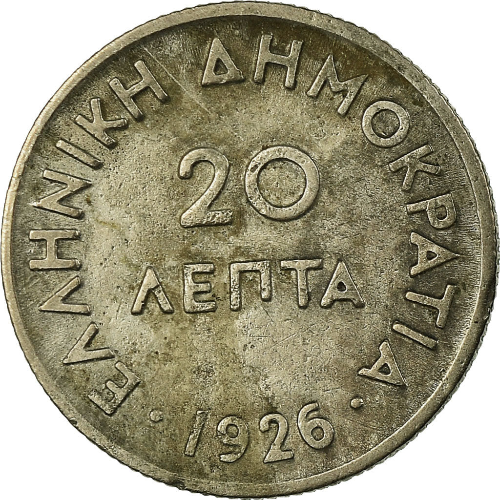 Coin, Greece, 20 Lepta, 1926, EF(40-45), Copper-nickel, KM:67