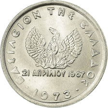 Moeda, Grécia, 10 Lepta, 1973, MS(63), Alumínio, KM:103