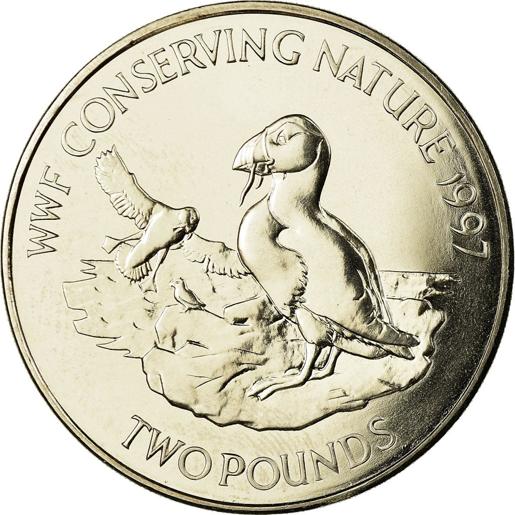 Coin, Alderney, Elizabeth II, 2 Pounds, 1997, British Royal Mint, MS(65-70)