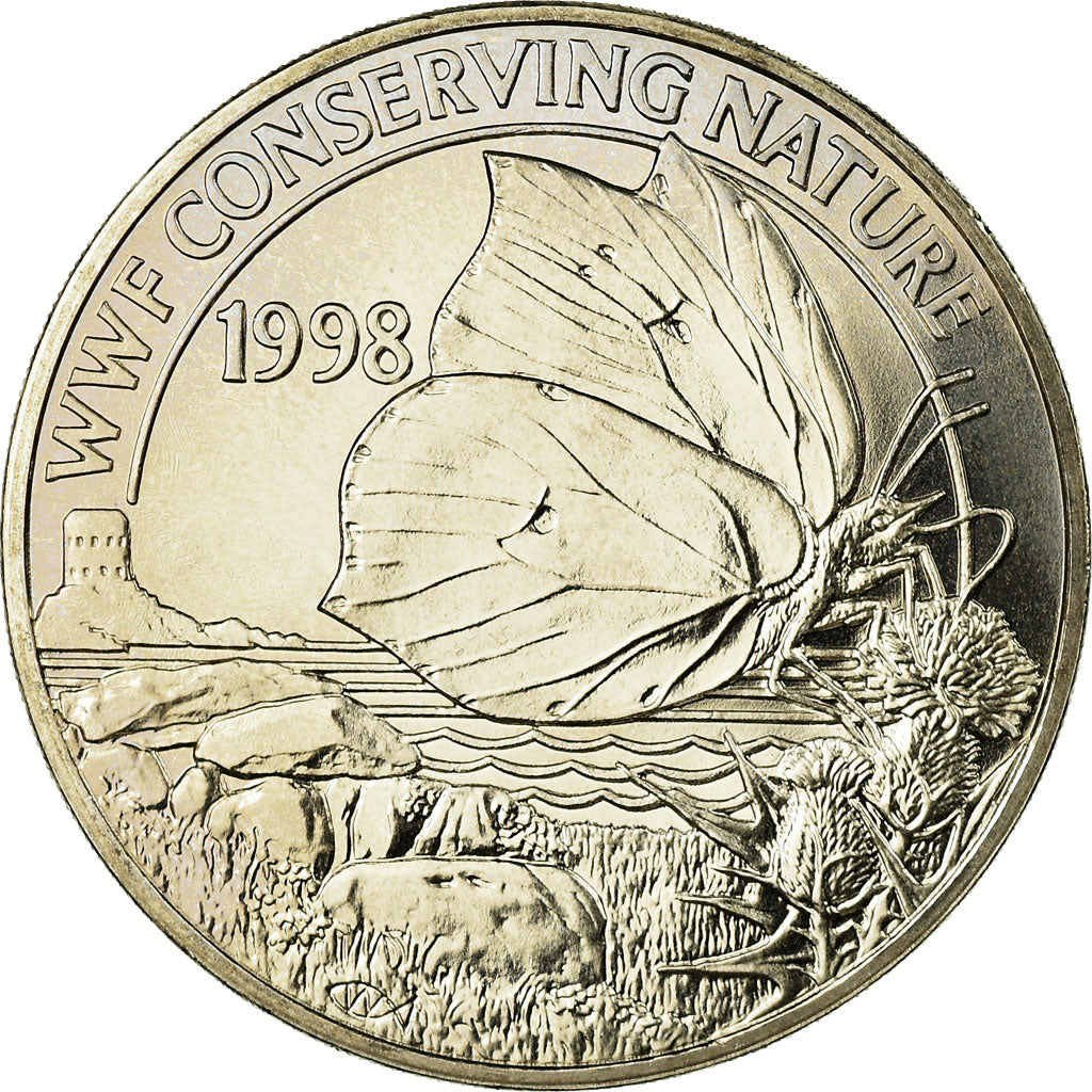 Coin, Guernsey, Elizabeth II, 2 Pounds, 1998, Heaton, MS(65-70), Copper-nickel