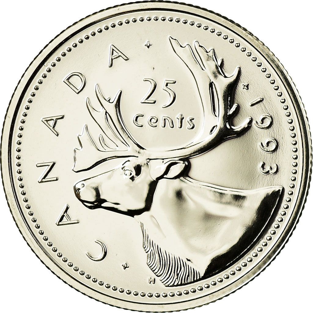 Coin, Canada, Elizabeth II, 25 Cents, 1993, Royal Canadian Mint, Ottawa