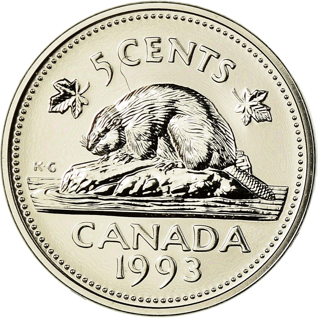 Moneda, Canadá, Elizabeth II, 5 Cents, 1993, Royal Canadian Mint, Ottawa, FDC