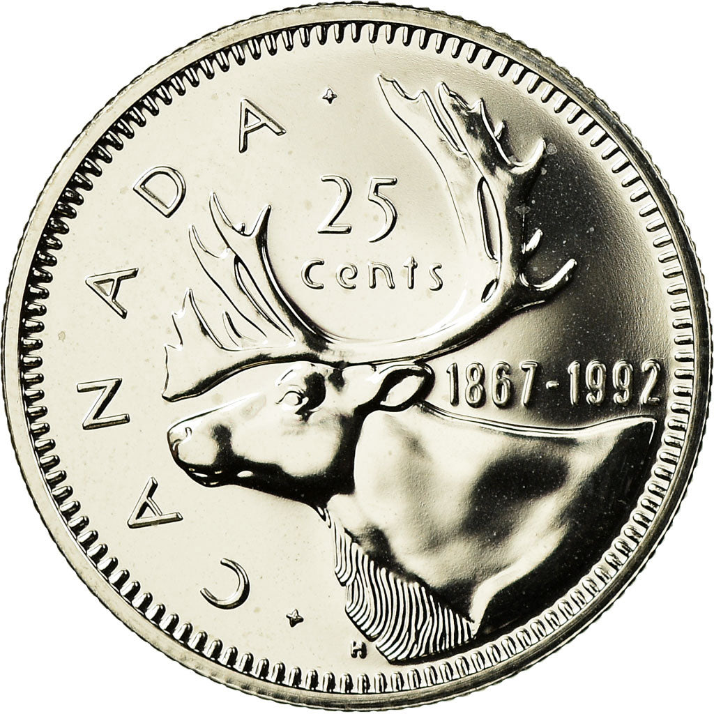 Coin, Canada, Elizabeth II, 25 Cents, 1992, Royal Canadian Mint, Ottawa
