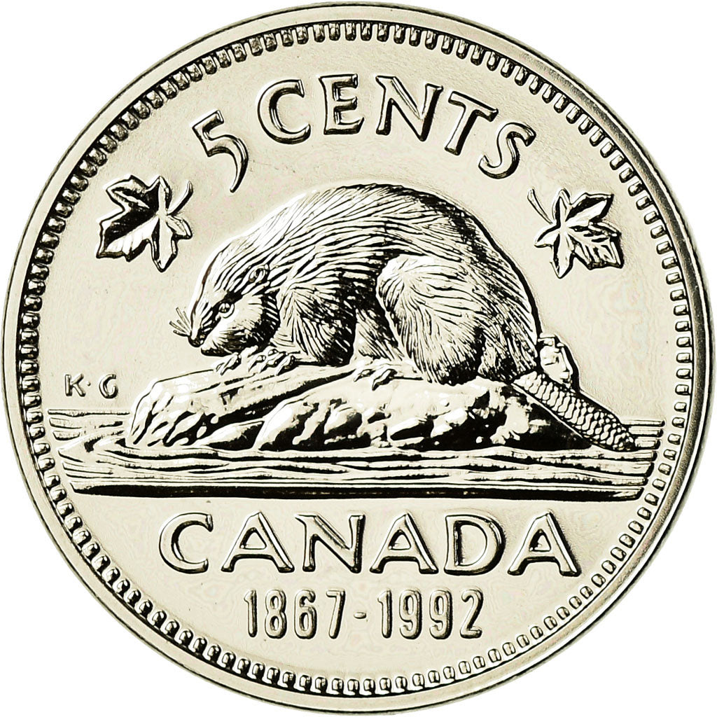 Moneda, Canadá, Elizabeth II, 5 Cents, 1992, Royal Canadian Mint, Ottawa, FDC