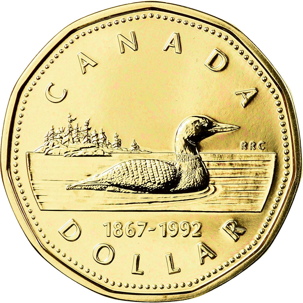 Coin, Canada, Elizabeth II, Dollar, 1992, Royal Canadian Mint, Ottawa