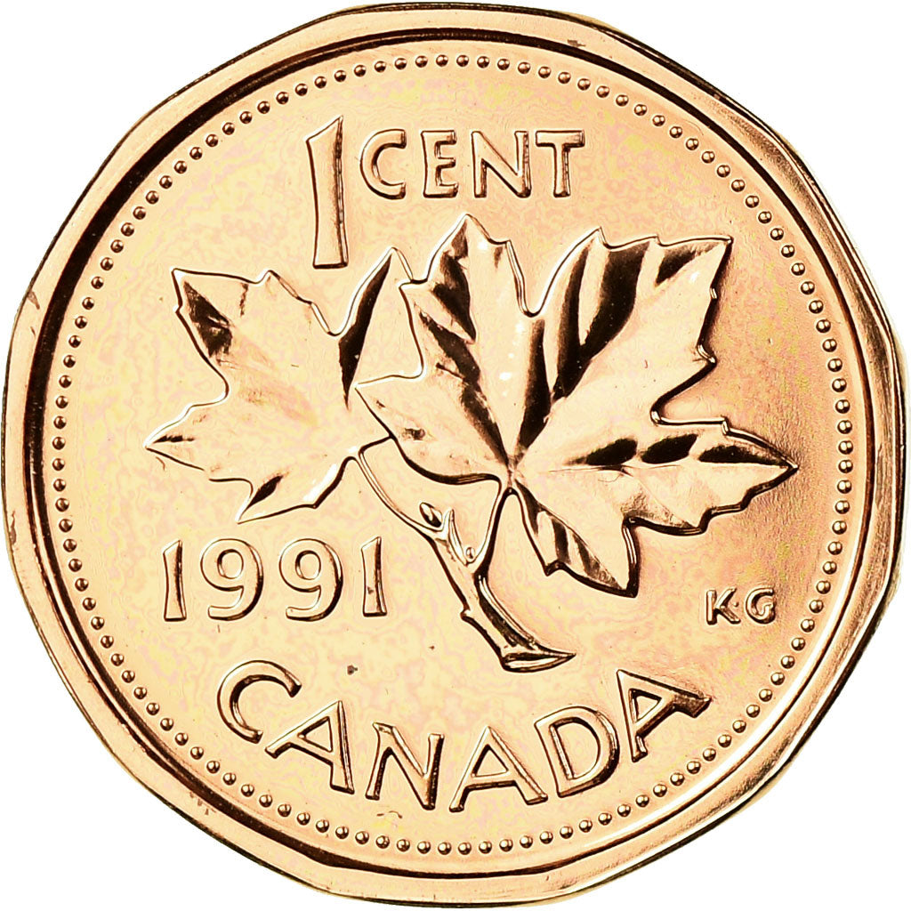 Coin, Canada, Elizabeth II, Cent, 1991, Royal Canadian Mint, Ottawa, MS(65-70)
