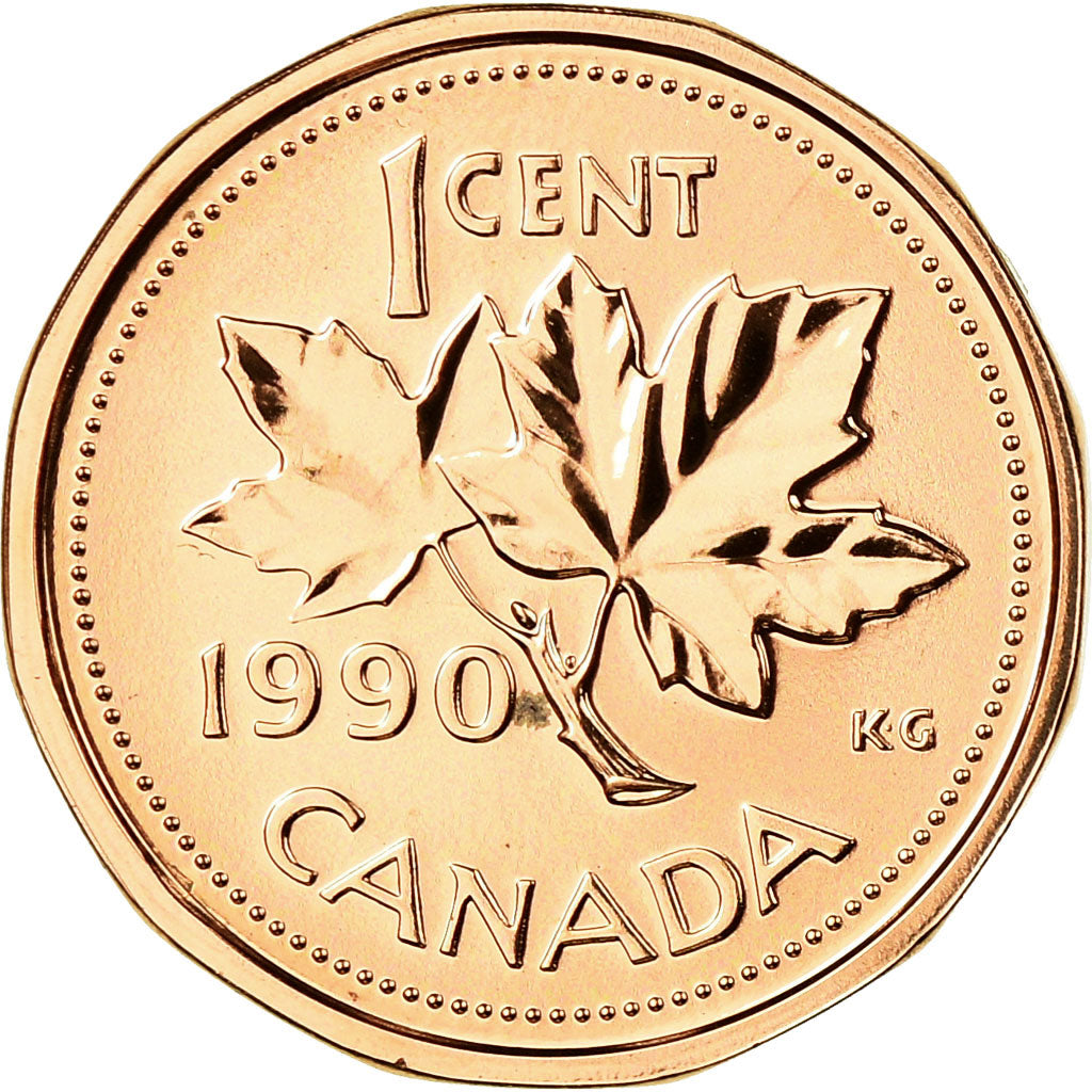 Coin, Canada, Elizabeth II, Cent, 1990, Royal Canadian Mint, Ottawa, MS(65-70)