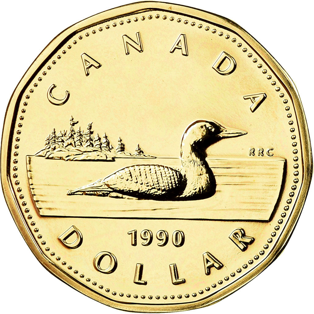 Coin, Canada, Elizabeth II, Dollar, 1990, Royal Canadian Mint, Ottawa