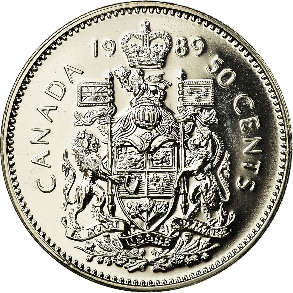 Coin, Canada, Elizabeth II, 50 Cents, 1989, Royal Canadian Mint, Ottawa